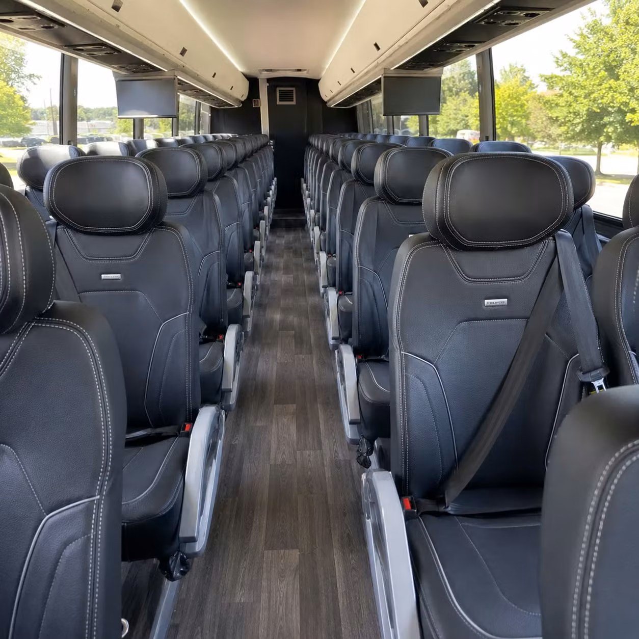 56 passenger charter bus interior